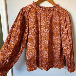 🌼 Retro-Inspired Long Sleeve Floral Top 🌼